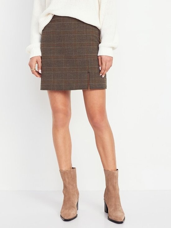 Old Navy Dresses & Skirts - OLD NAVY heritage mini skirt in brown check (L)